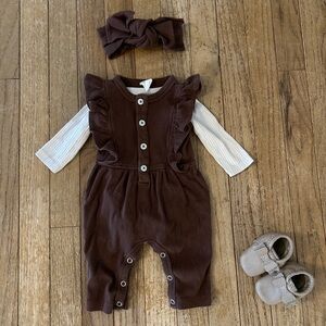 Kate Quinn Chocolate Brown Baby Romper